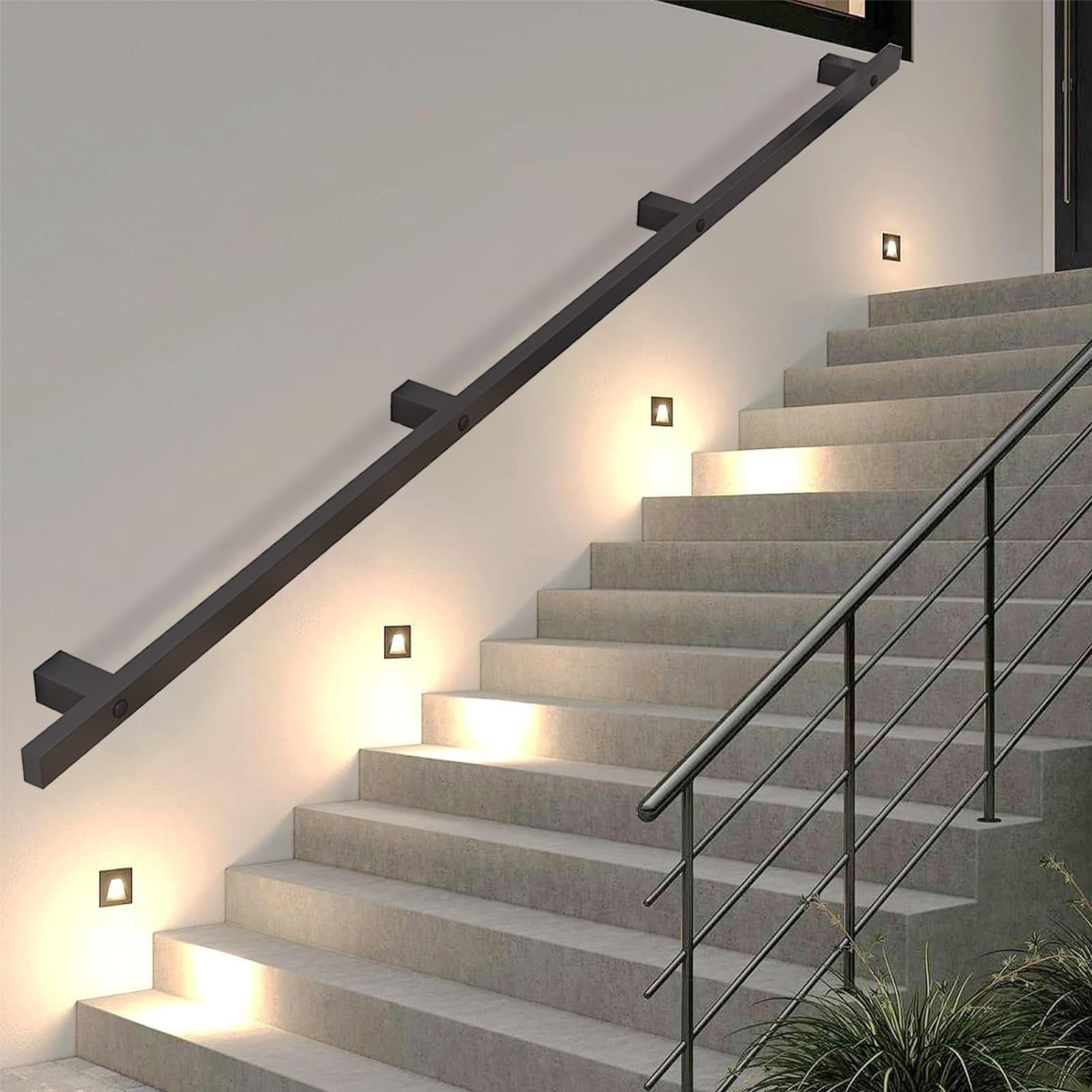 Main courante d'escalier extérieure et intérieure pour entrée