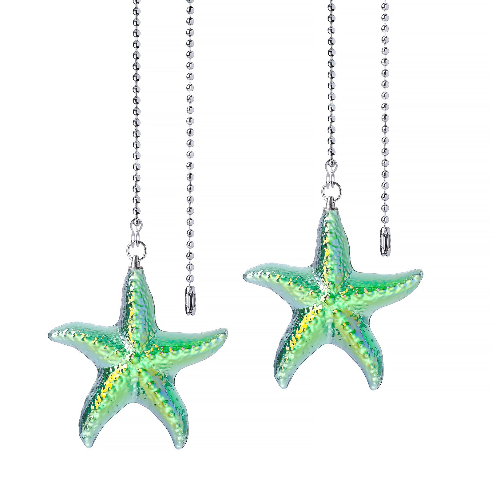 Ceiling Fan Pull Chains - Blue Starfish Extension -10 Ceiling Fan Pull Chains - Blue Starfish Extension -10