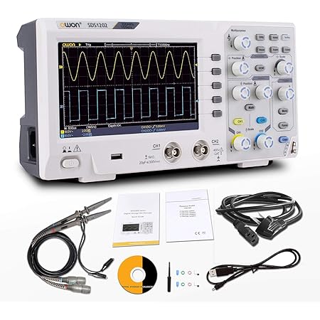 OWON SDS1202 Oscilloscope,Digital Storage Oscilloscope,2 Channels 200Mhz Bandwidth USB Oscilloscopes 1GS/s