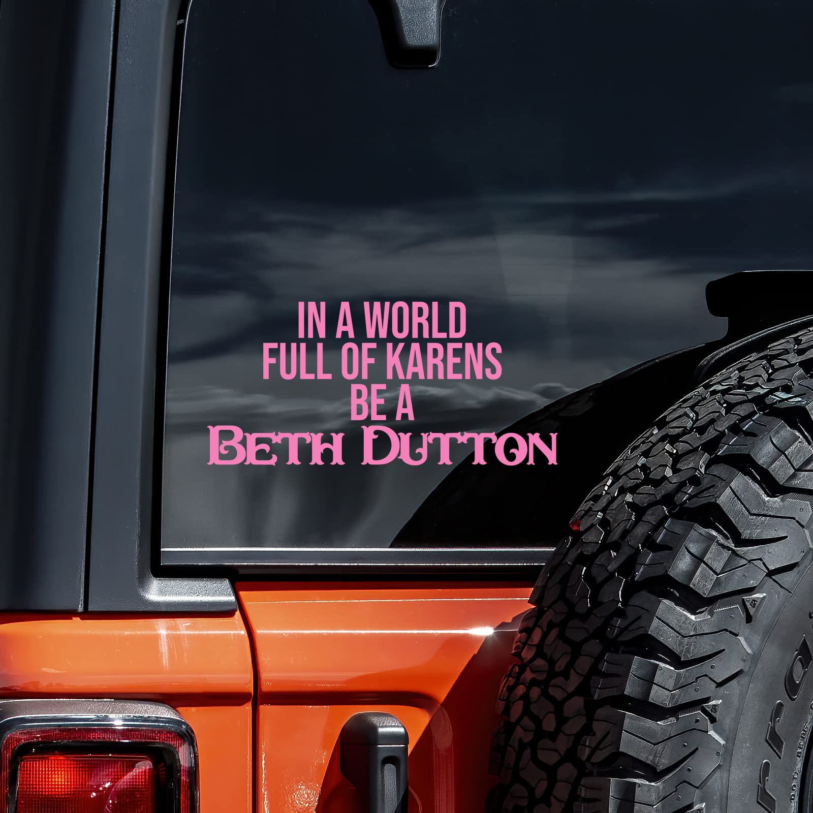 Voolin A World Full of Karens Be A Beth Decal Vinyl Sticker Auto Car Truck Wall Laptop | Soft Pink | 5.5" x 2.5"