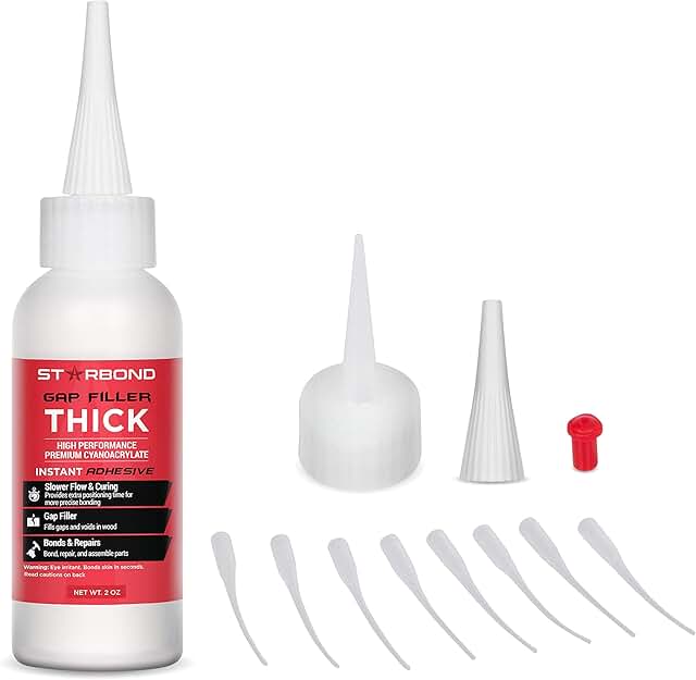 Premium Grade Cyanoacrylate (CA) Super Glue by STARBOND"Gap Filler" Thick 2000 CPS Viscosity Adhesive for Carpentry, Woodw...