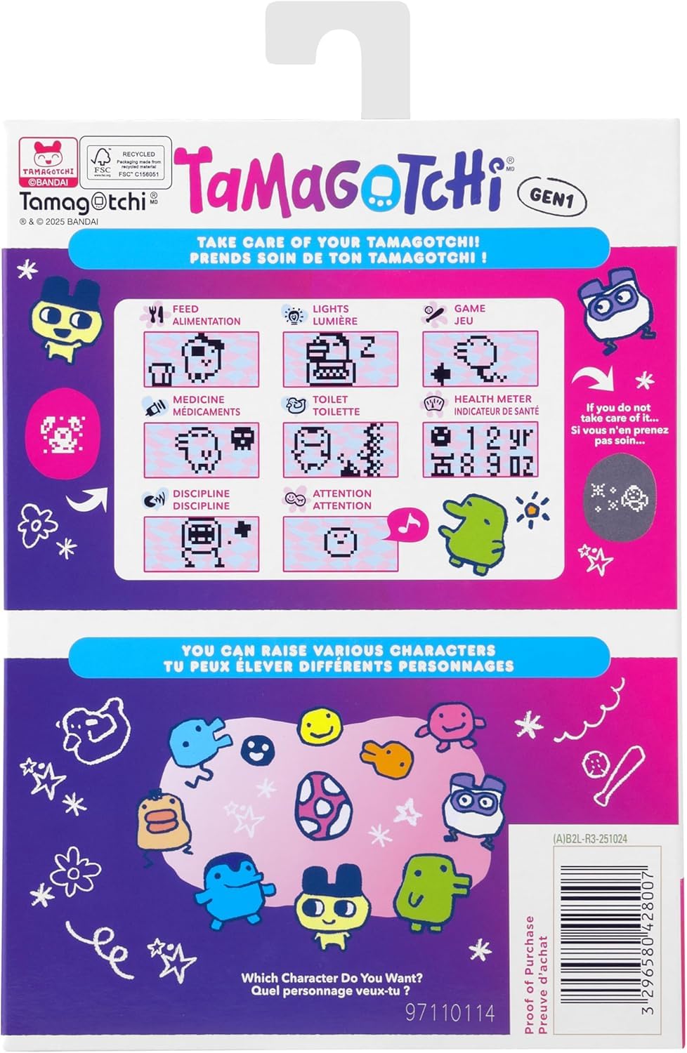 BANDAI, Tamagotchi Mascota Virtual Pink Treasure Jewel, Multicolor 42992, Juguete electrónico para Mayores de 8 años