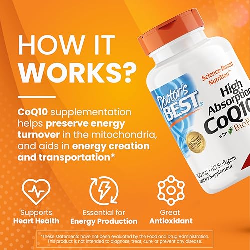 Miniatura 10 de Suplemento diario CoQ10 Doctors Best de alta absorción 00035 onzas 120 cápsulas DRB-00183 1 1