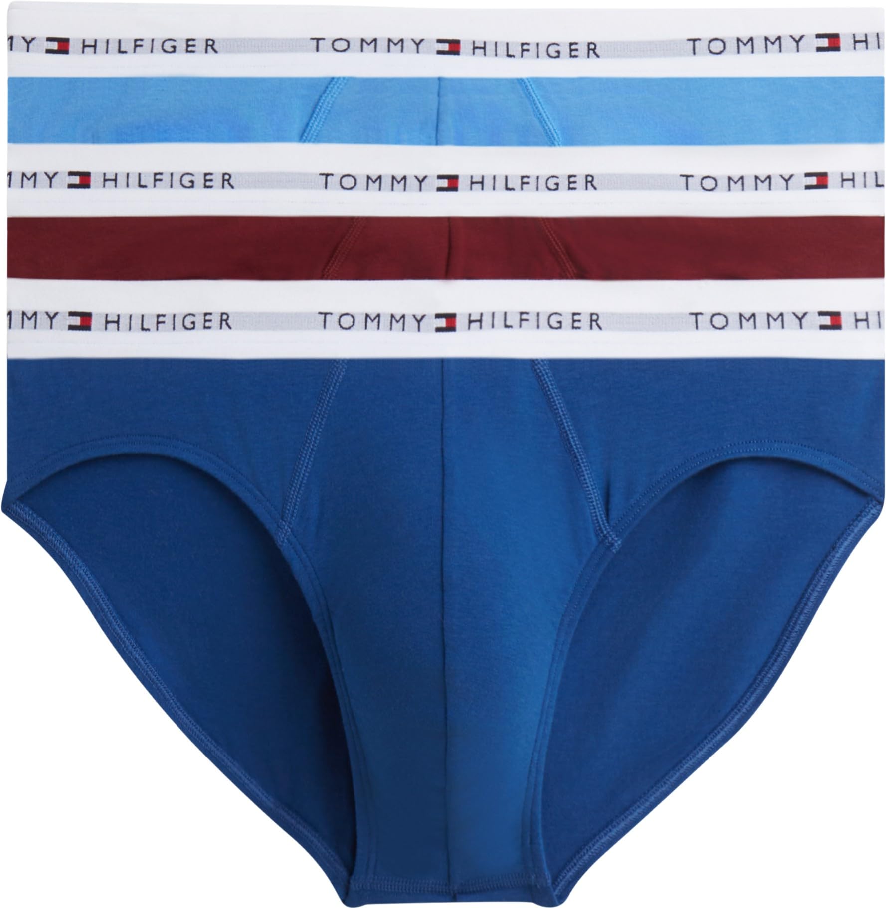 Tommy Hilfiger Men 3P Brief UM0UM03875 Brief, Yellow (Opulent Blue/Burgundy/Blue Spell), S
