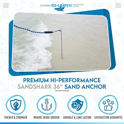 Miniatura 5 de SandShark Anclaje para barco de la serie Lite, poste de anclaje de aguas poco profundas, anclaje de moto acuática, anclaje de kayak, accesorios para