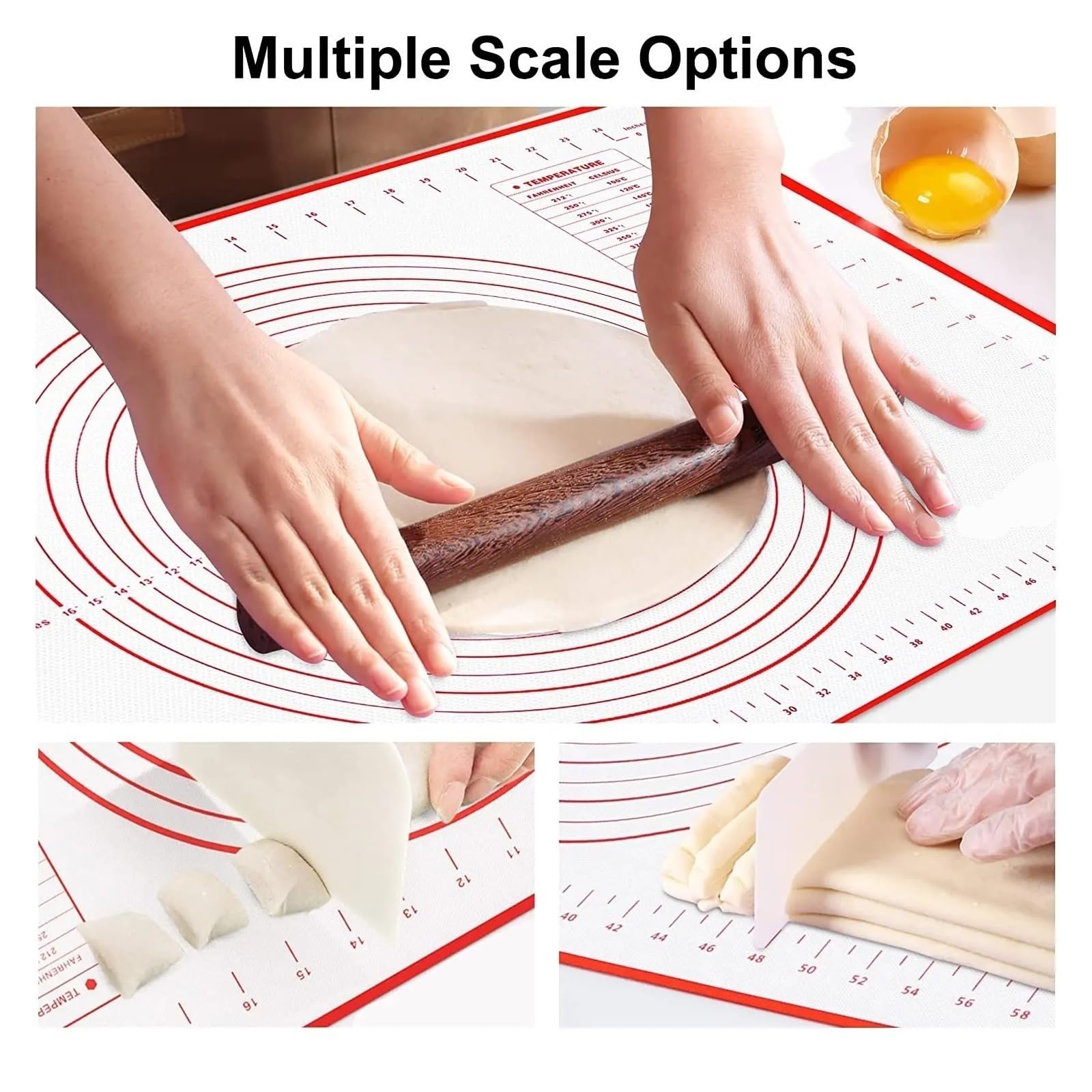 Tappetino da forno in silicone, tappetino for impastare, for stendere la pasta, crêpes cucina(80x60cm)