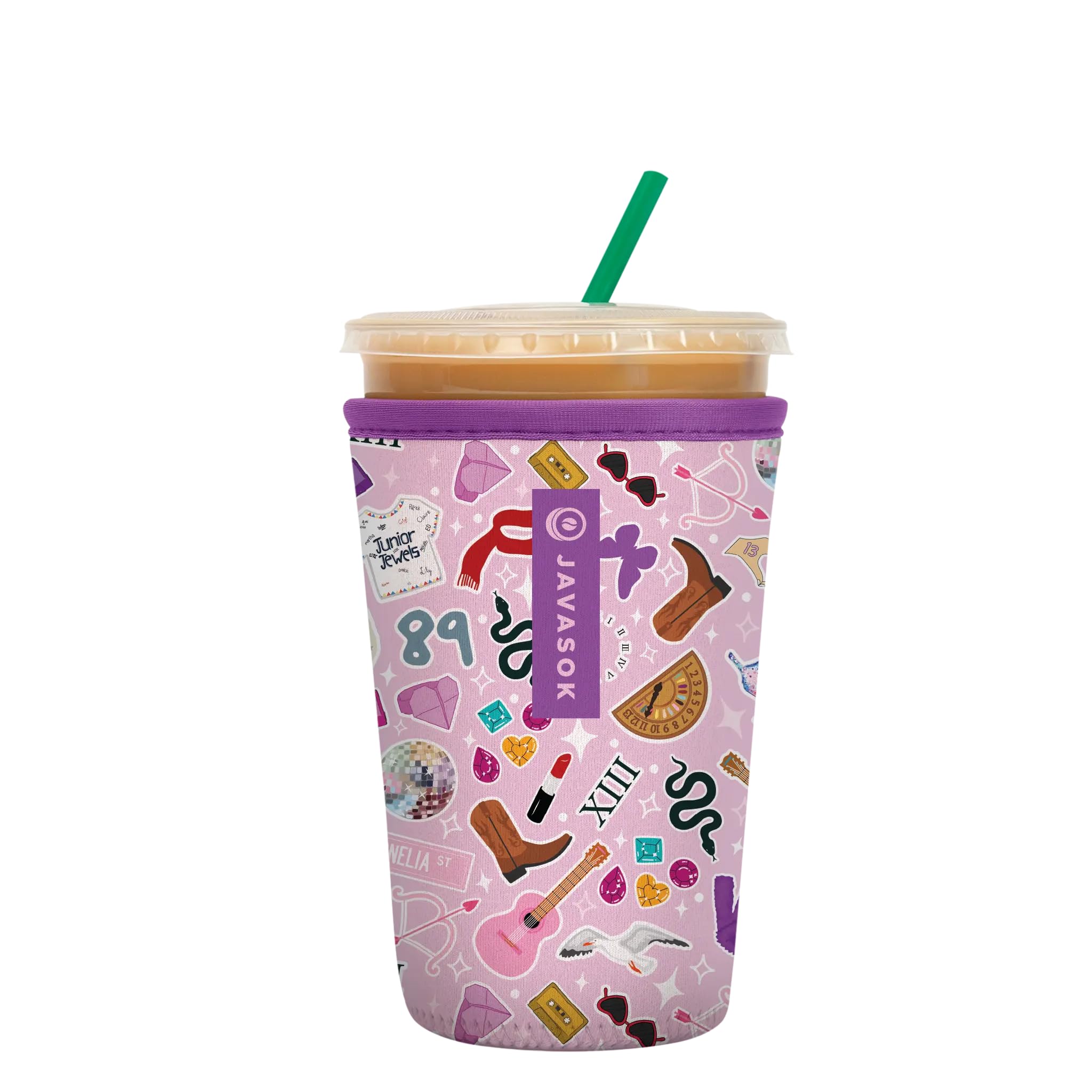 Sok It JavaSok Iced Coffee &amp; Cold Soda Insulated Neoprene Cup Sleeve (On Tour, Medium: 22-28oz)