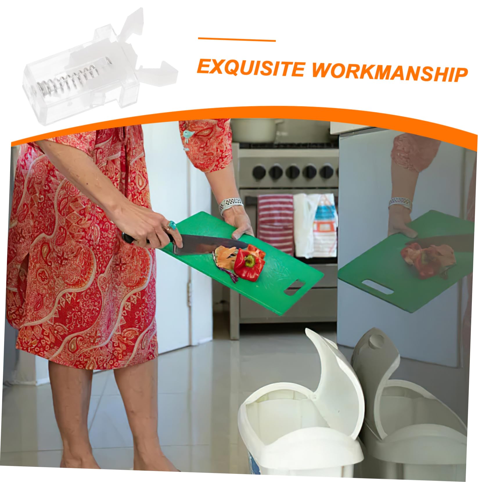 FONDOTIN 10pcs Push- Buckles for Garbage Can Lock Trash Can Lid Buckle Replacement Easy Fixation Clip for Kitchen Waste Bin