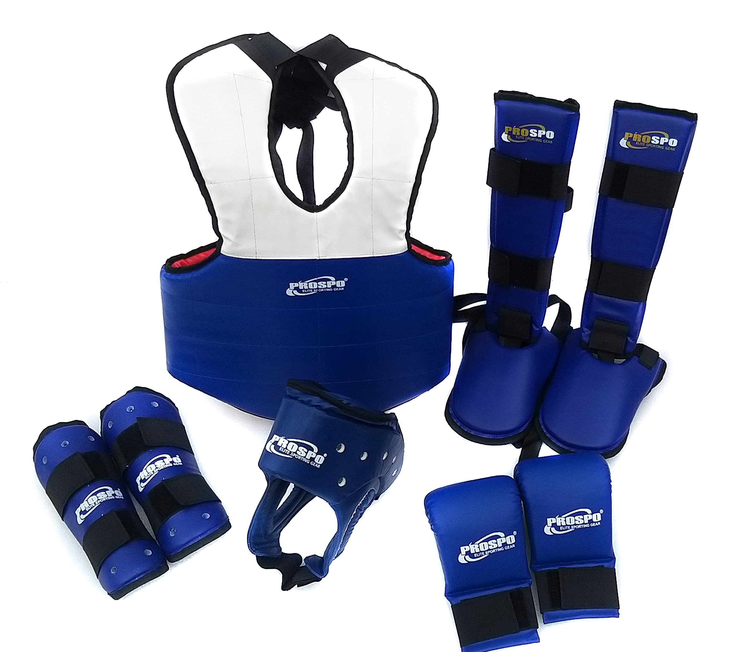 Prospo Taekwondo, Muay Thai, Kick Kickboxing, Karate, MMA Kit (Junior) (Red/Blue) (Blue)