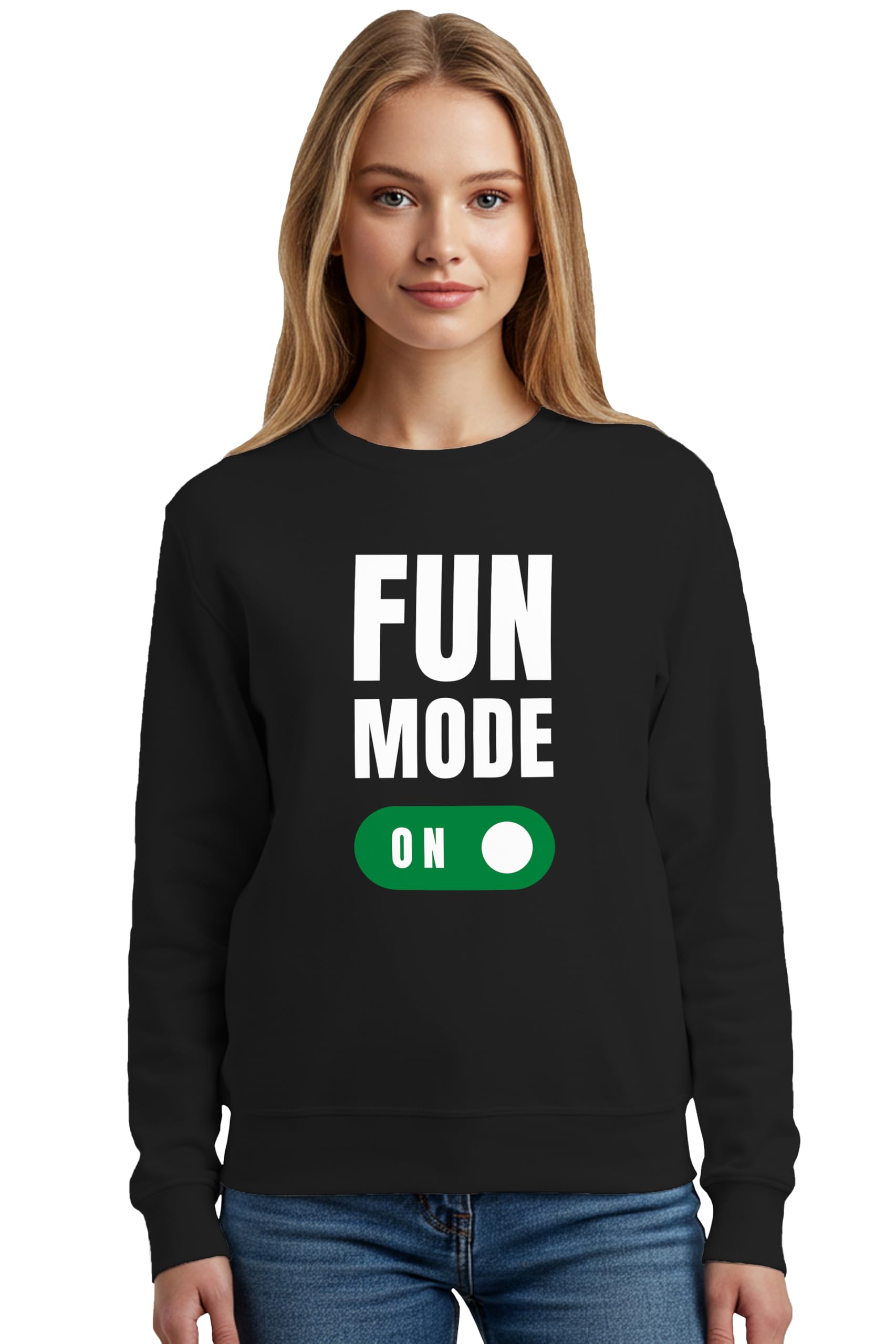 Sweatshirts for Women Fun Mode on Printed Cotton Blend Long Sleeve Round Neck Regular Fit Casual Gen Z Winter Sweatshirt-image-41