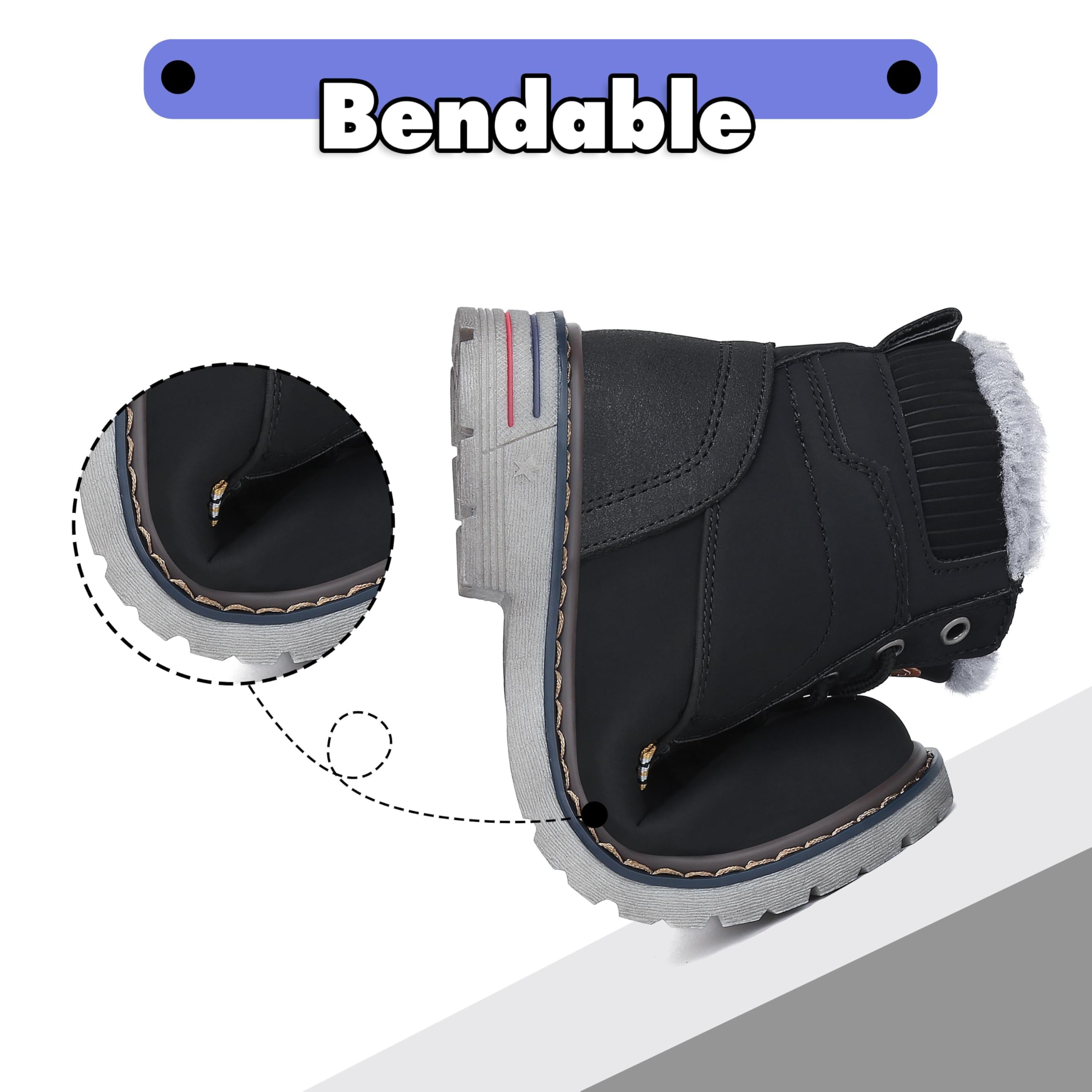 Mishansha Bambino Stivali da Neve Ragazzo Ragazza Inverno Antiscivolo Caldo Scarpe Unisex, GR.24-36