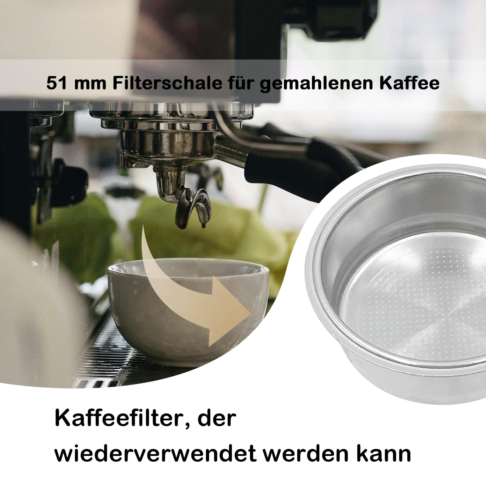51 mm roestvrij stalen koffiefilter herbruikbaar handfilter filter filter voor café voor