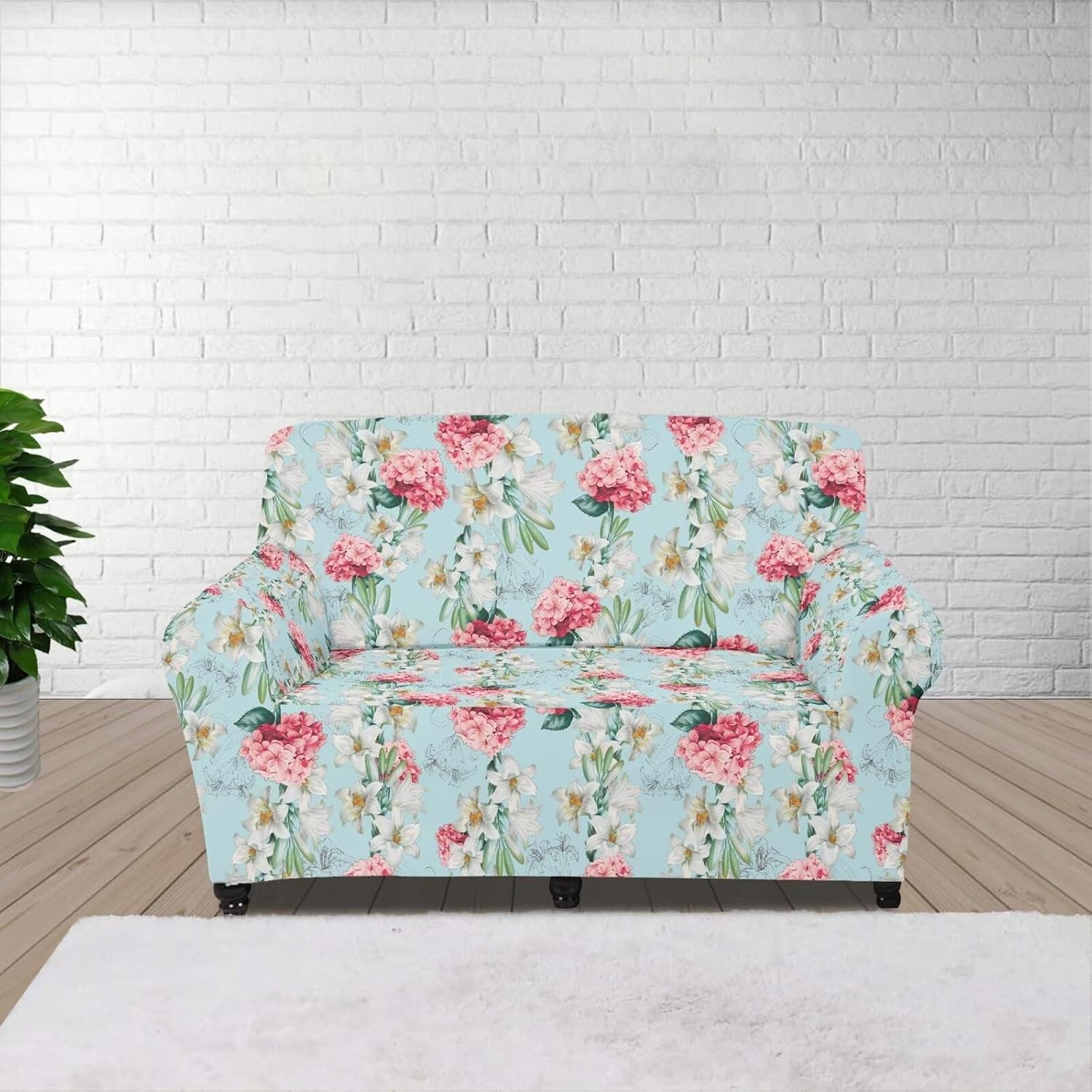 Wanzuoeng Lily Flower Print Couch Cover Blanket for Living