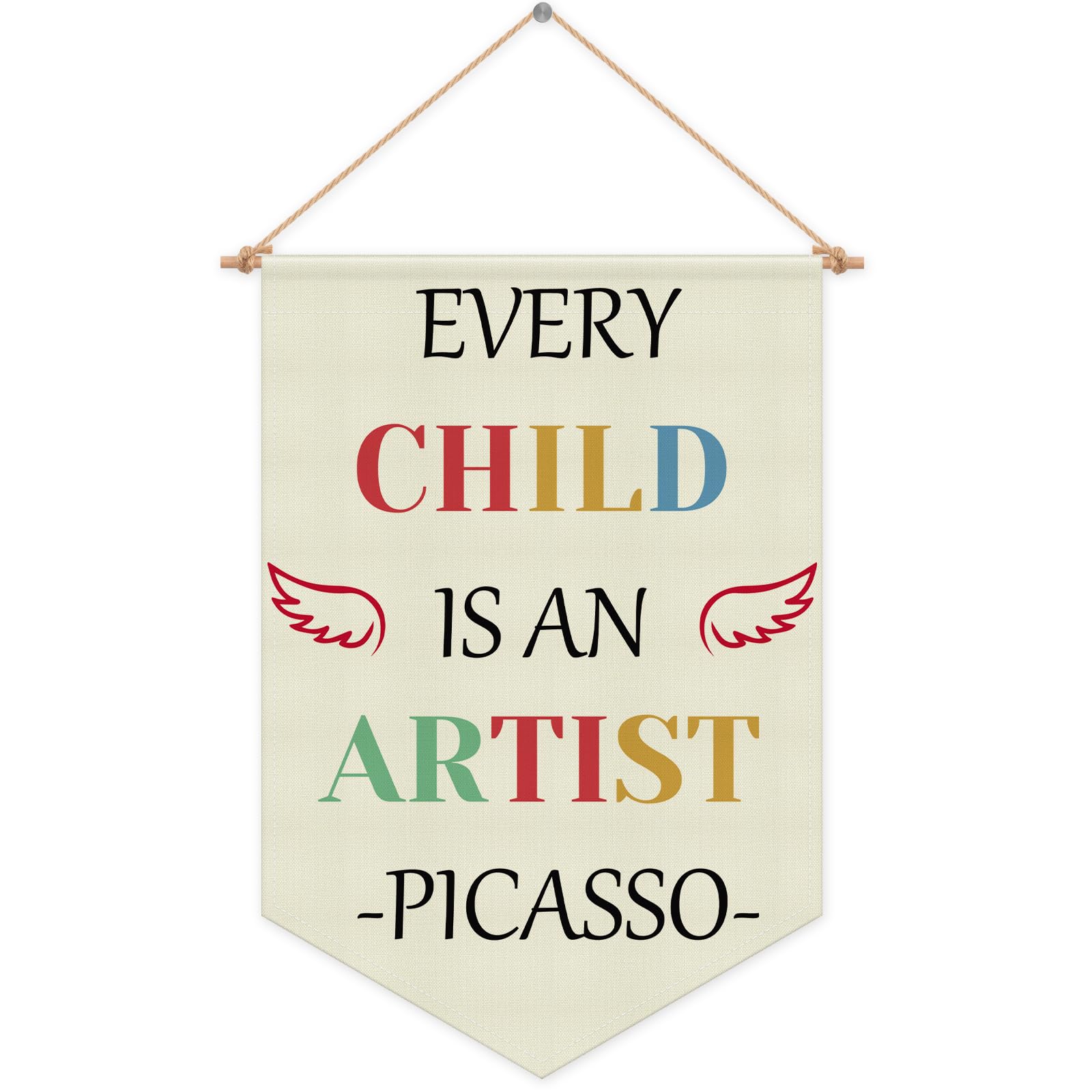 Motivational Wall Hanging Banner Inspirational Classroom Wall Banner Kids Room Wall Decor Pennant Flag Motivational Therapy Office Mental Health Decor for Nursery Decor Christmas Birthday Gift Linen