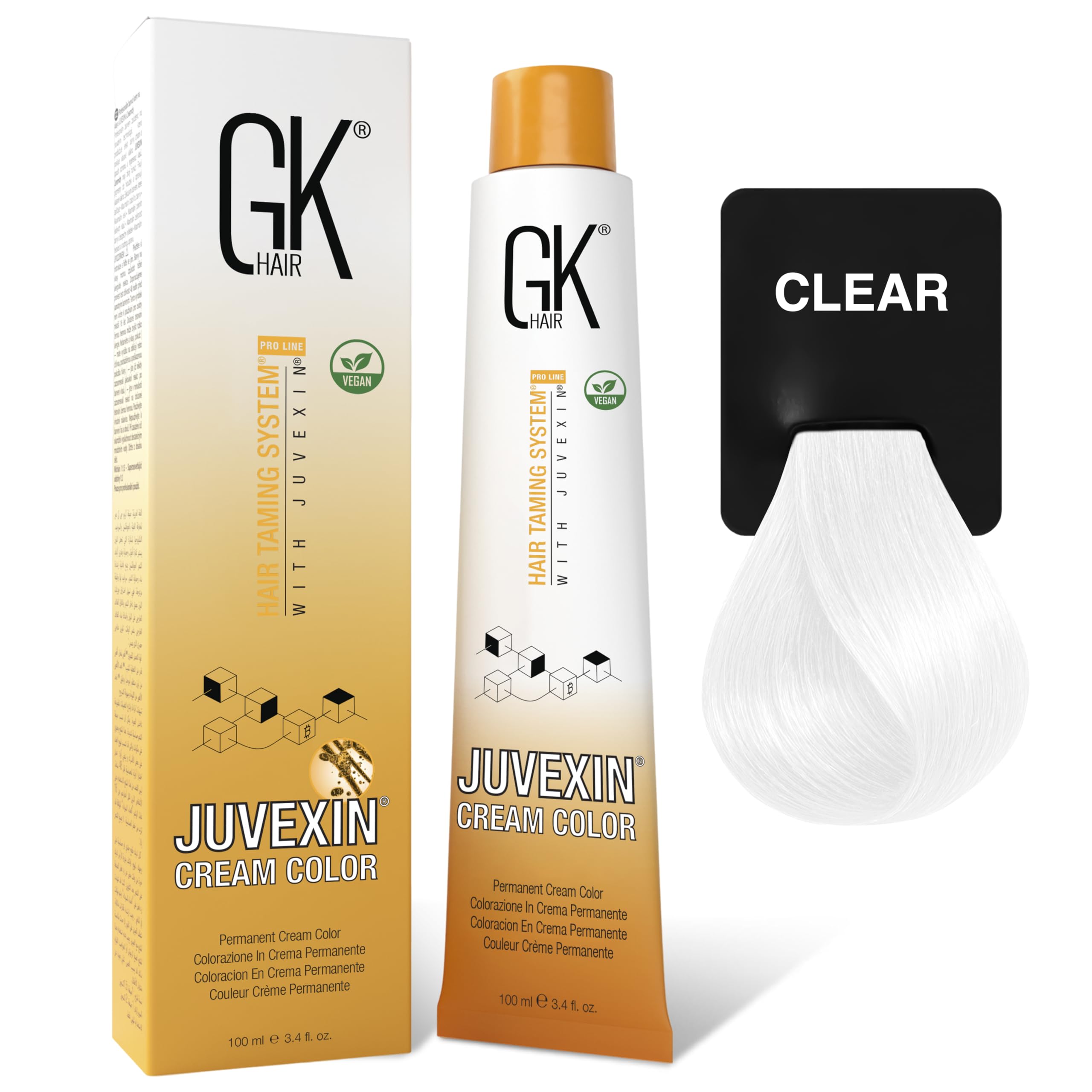 GK HAIR Global Keratin Professional Hair Color Cream Tube (3.4 Fl Oz/100ml) Nourishing & Cleansing Colors for Styling High Performance Long Lasting Permanent Natural Toner Dye