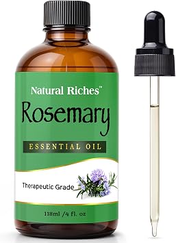 Natural Riches Rosemary Essential Oil | Premium Grade, 100% Natural and Pure Rosemary Oil for Hair Growth Skin, Face, Aromatherapy & Essential Oil for Diffuser | - 4 fl oz