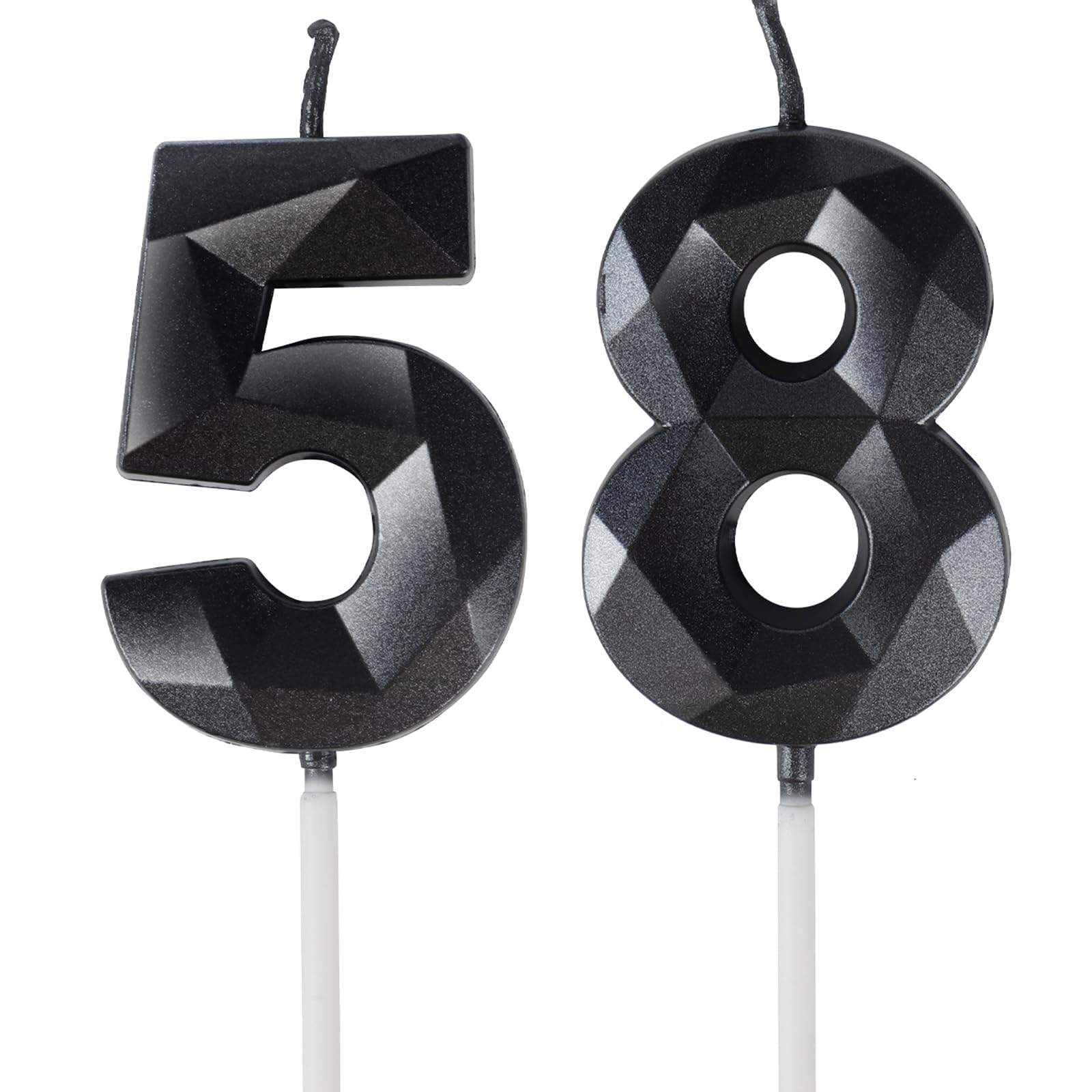 Yiran 50th Birthday Candles, Gold Number 50 Happy Birthday Candles, Cake Topper Decorations for Birthday Party, Wedding Anniversary Celebration Supply — view 142