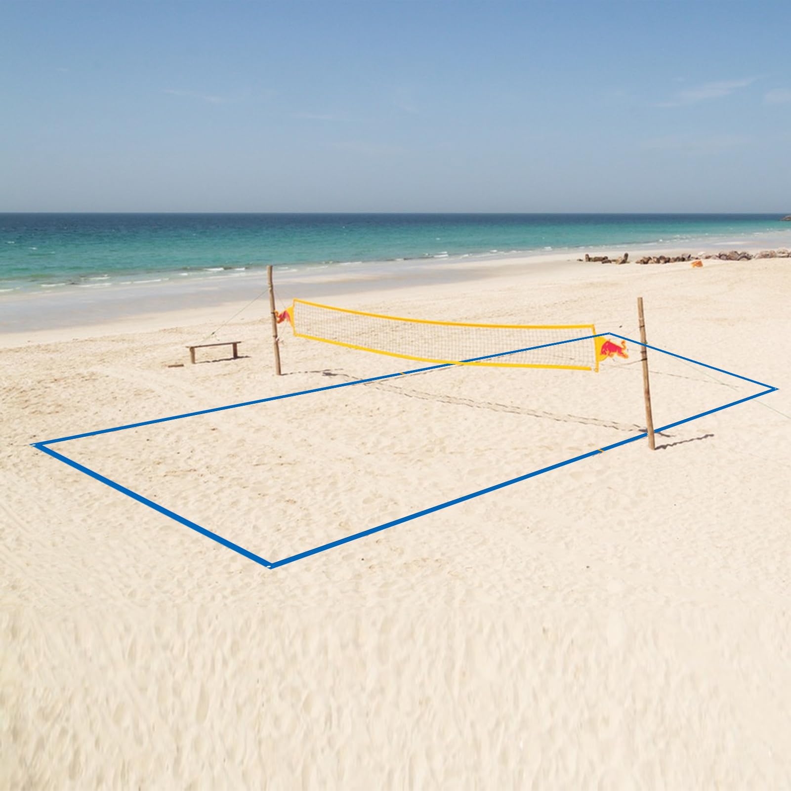 Beach-Volley-Linien | Verstärkte Abgrenzungen für Sand | Wiederverwendbares Outdoor-Spielzubehör, Ausrüstung für Tennisplätze