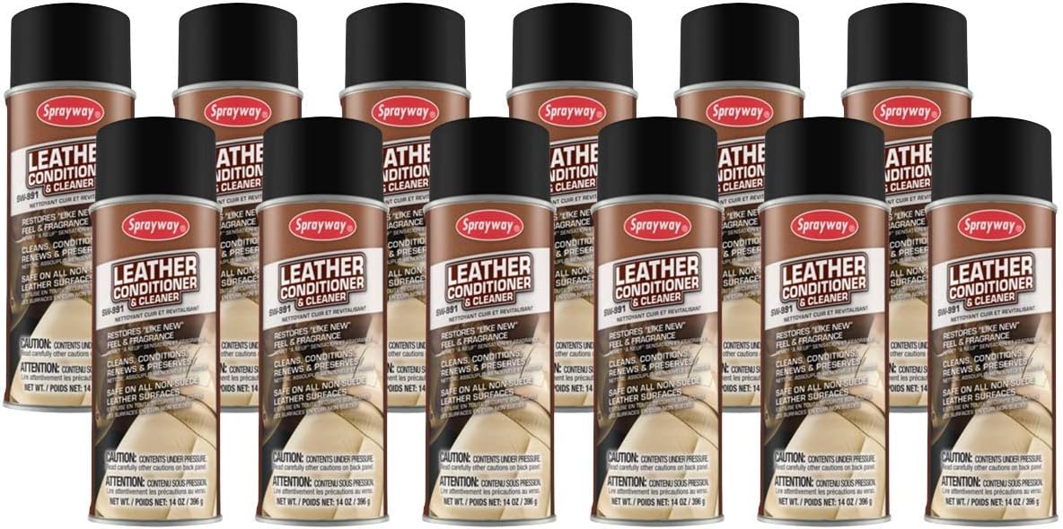 Sprayway SW991 Leather Conditioner and Cleaner, 14 oz