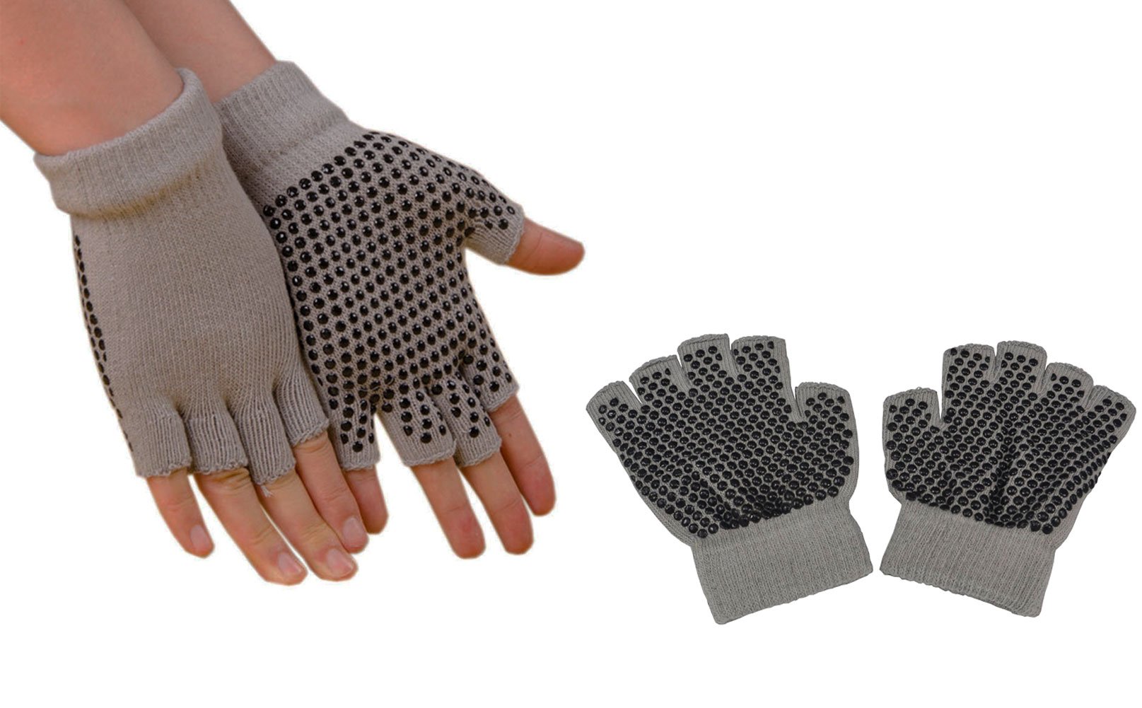 Fingerless Work Gloves Men Women, Exercise Gloves Half-Finger & Non Slip for Yoga Workout, Cycling, Construction U-SY-H3G