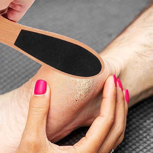 Miniatura 3 de 2pcs Wooden Handle Foot Files Callus Remover Dead Skin Remover Foot Rasp Pedicure Tool for Men and Women at Home and Salon Use