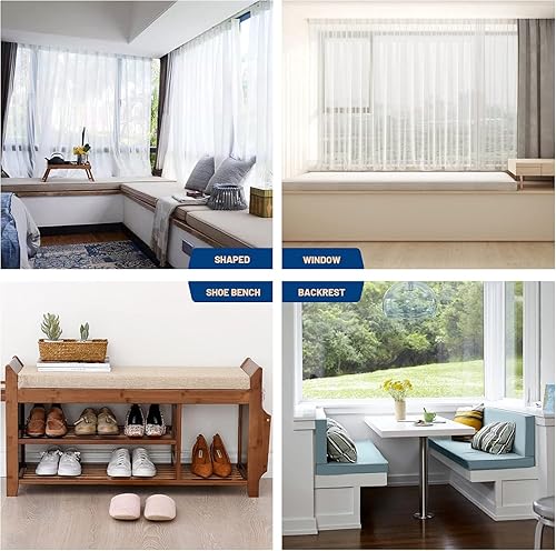 Miniatura 7 de Cojín de banco de doble tubería para exteriores, cojines de banco personalizados para muebles de interiorexterior, para ventana, piano, porche,