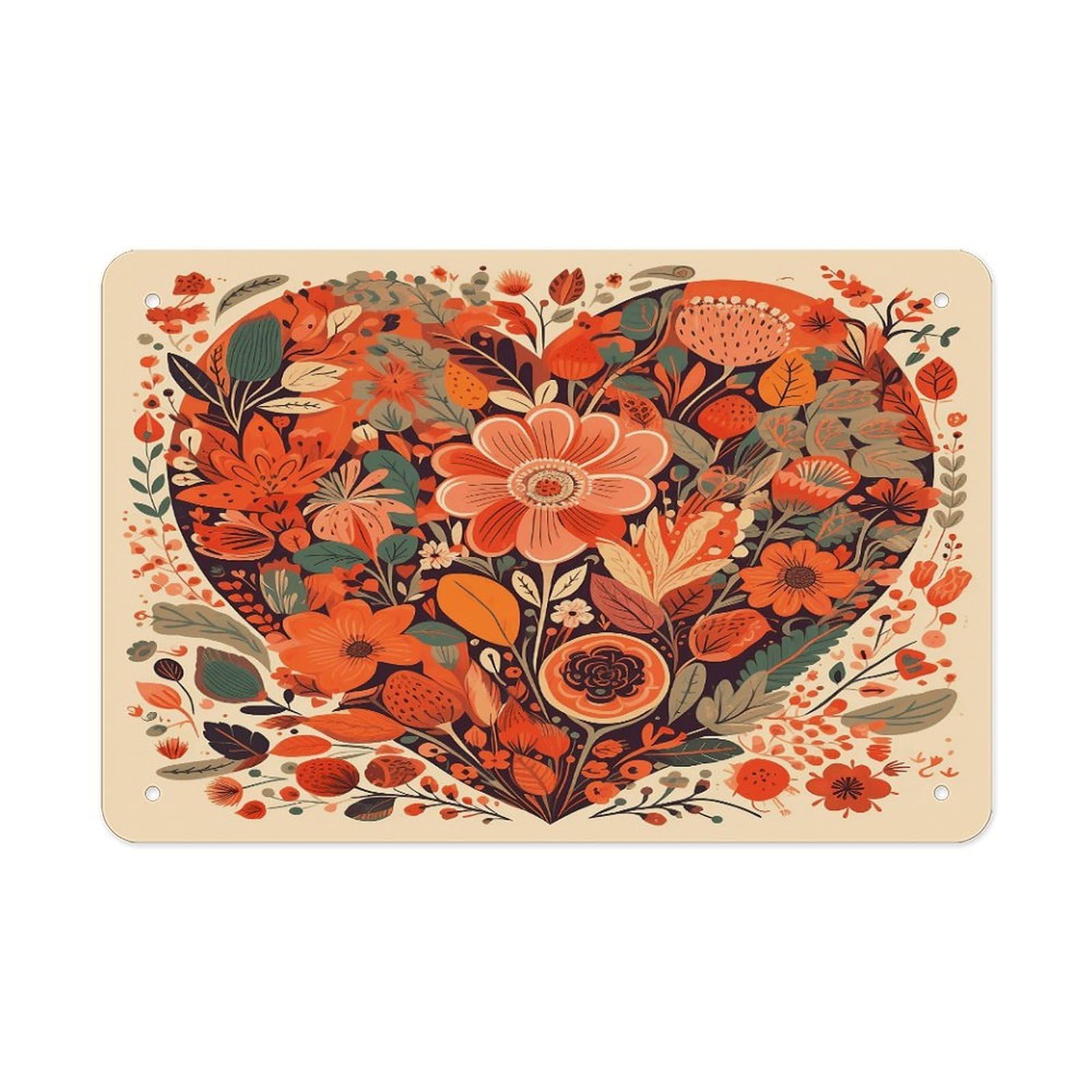 Fekiloot Style Folk Flowers Metal Signs Wall Art Tin Sign