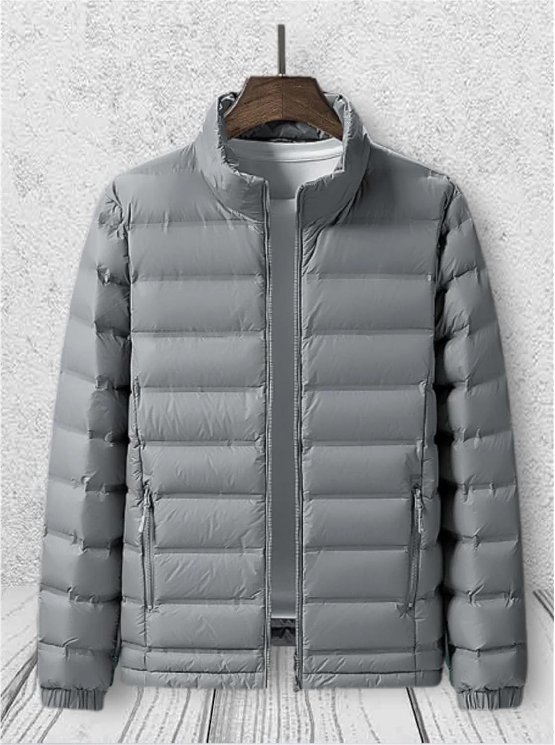 Men's down jacket white duck down thickened coat stand collar casual windbreaker warm coat plus size