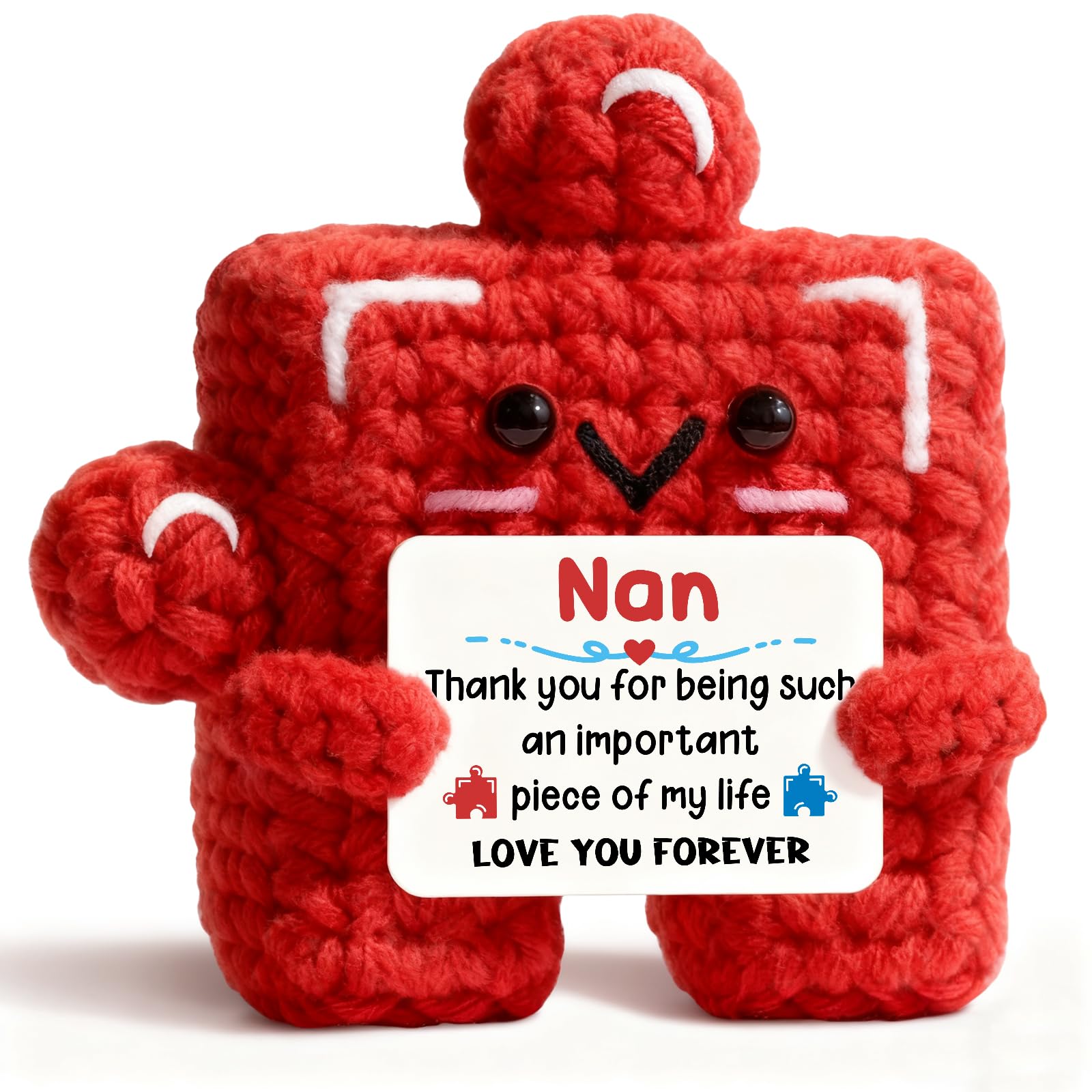 Nan Gifts, Nan Birthday Gifts for Nanny - Crochet Puzzle Piece Deco