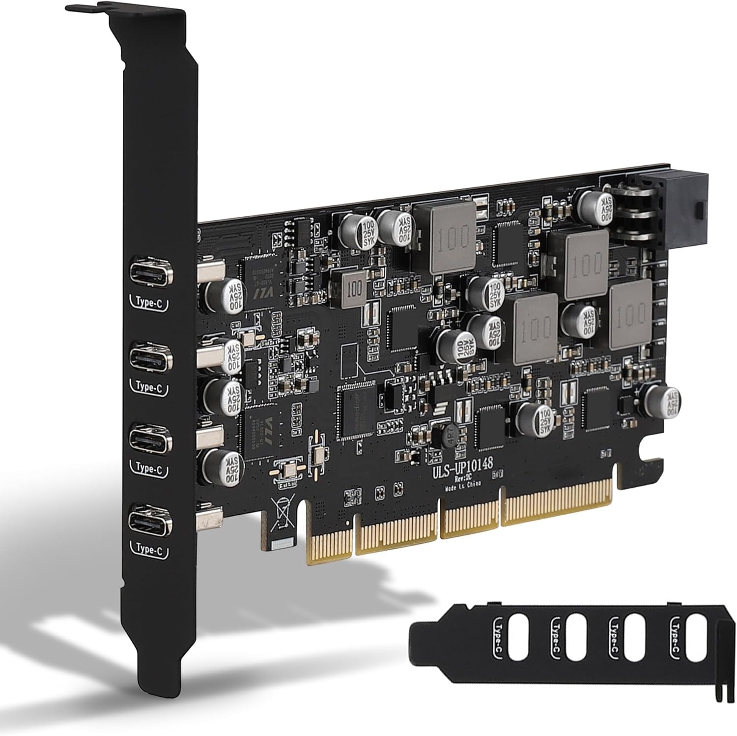 USB C PCIe Karte Wiederaufladbar, USB 3.2 Gen 2 10 Gbps 4 Type C Ports (2 * 45W+ 2 * 30W) für Windows 11/10/8/7 /Vista/XP