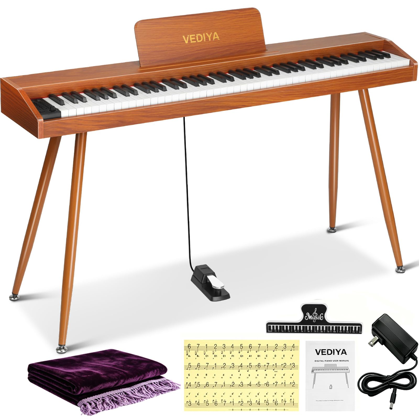 Digital Piano Keyboard 88 Key Semi-Weighted Full Size Electric Piano