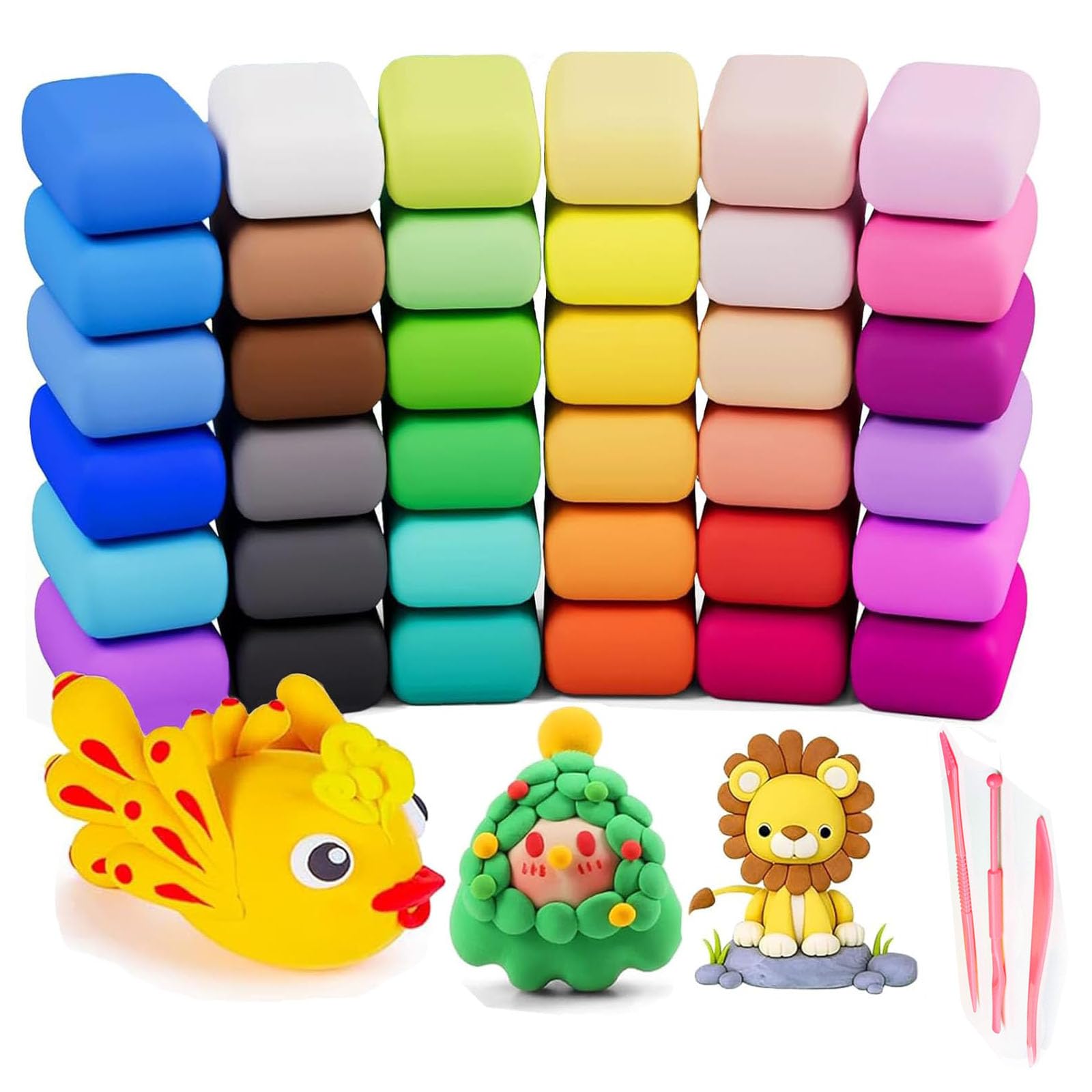 Air Dry Clay,DIY Creative Modeling Clay,Light DIY Clay with Tools for Art Crafts,Best Gift for Kids(36 Colors)