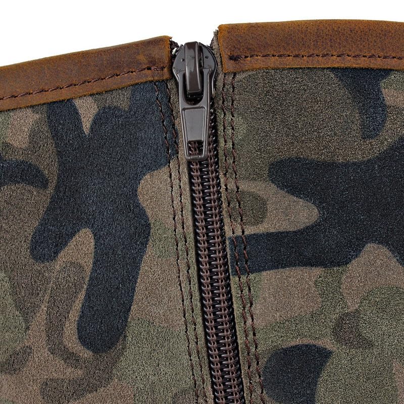 Men's Western Boots with Embroidery Cowboy Boot Zipper Short Boots Footwear with Traditional Round Toe Work Boots4