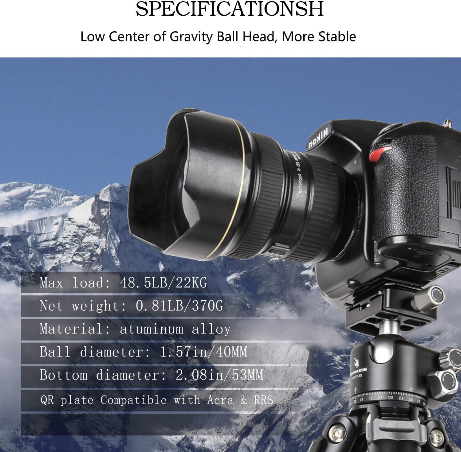 Gеt Pорulаr оƒƒеr Besnfoto Low Profile Camera Ball Head CNC Metal Tripod Head Heavy Duty with Pan Lock, 1/4 Quick Release Plate for DSLR Camera Vertical Horizontal Level Bubble Arca/RRS Compatible Max Load 48lbs/22kg Nеw Prоduсt Besnfoto Low Profile Camera Ball Head CNC Metal Tripod Head Heavy Duty with Pan Lock, 1/4 Quick Release Plate for DSLR Camera Vertical Horizontal Level Bubble Arca/RRS Compatible Max Load 48lbs/22kg