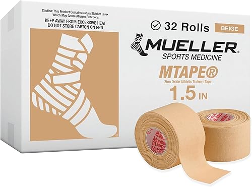 Miniatura 8 de MUELLER Sports Medicine MTape Rolls Team Pack, cinta atlética de calidad, fácil de rasgar para una cinta rápida y eficaz, 1.5 pulgadas x 10 yardas