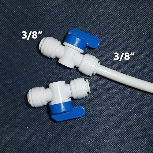 Miniatura 2 de Malida Válvula de bola de tubo de 38 x 38 pulgadas de cierre rápido para purificadores de agua RO Filtros de ósmosis inversa Juego de 2