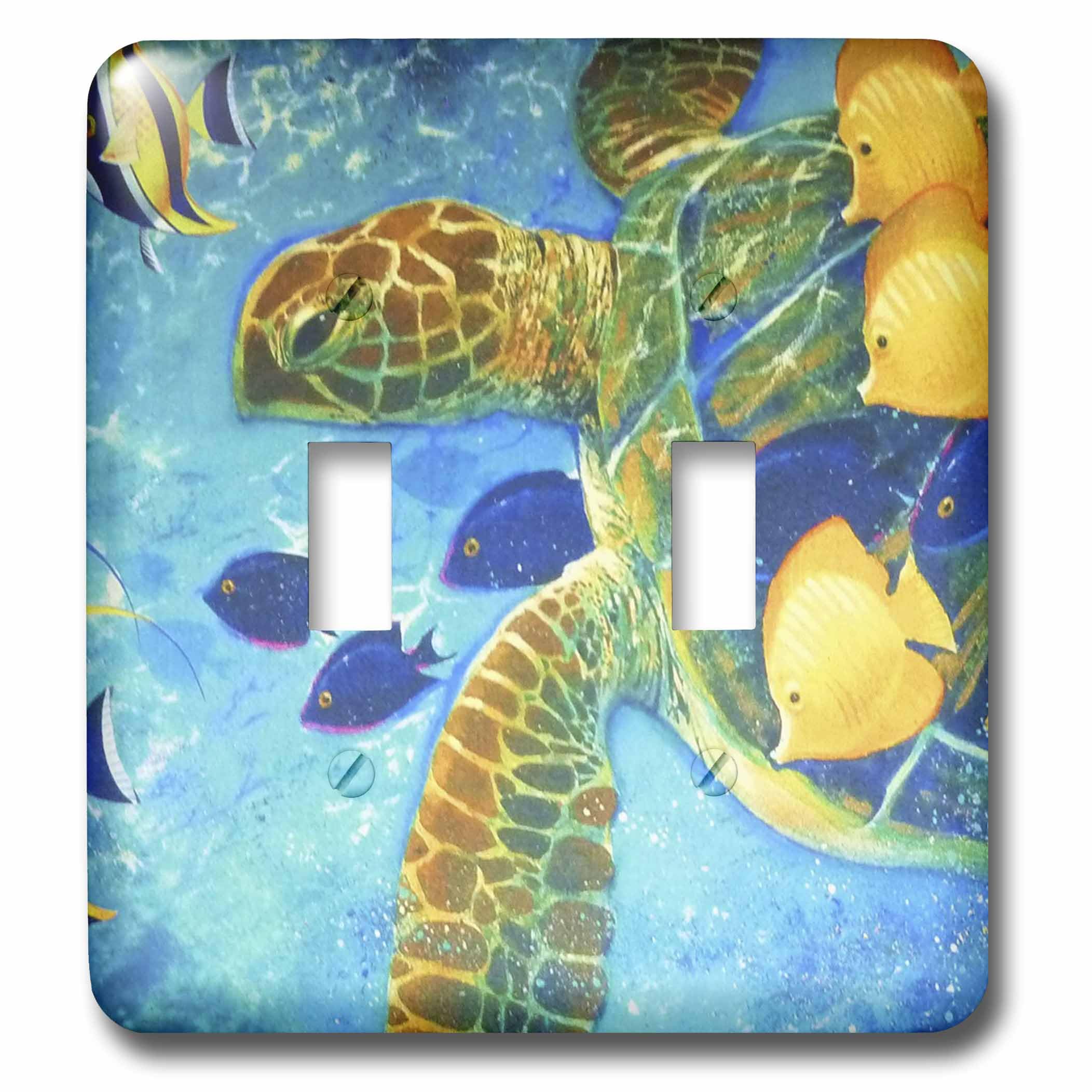 Interrupteur à bascule Turtle n Fish 3dRose lsp_43865_2 décoratif pour plaque murale
