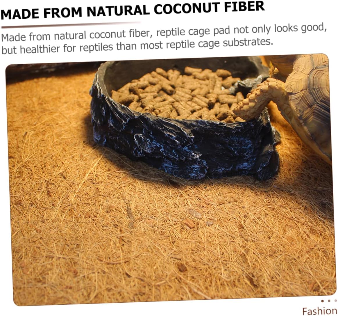 GANAZONO Reptile Coconut Fiber Mat for Terrarium Substrate Natural Lizard Cage Liner Soft Non Slip Bedding for Snakes Tortoises Lizards Terrarium Accessory