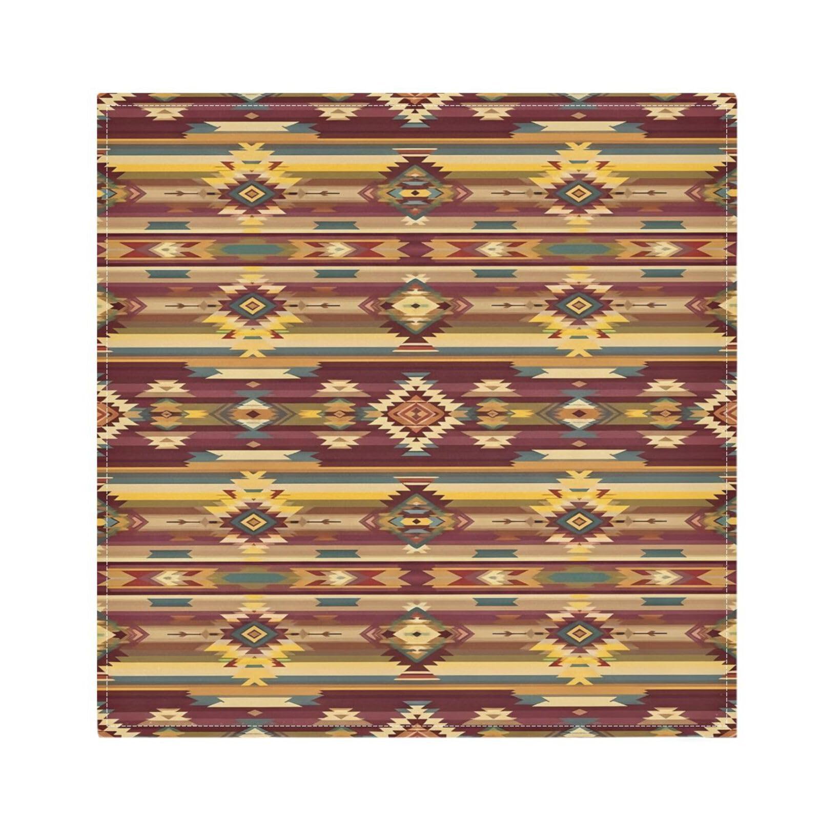 Ttgoth Aztec Cloth Napkin Set of 4 Washable & Reusable Dinner Napkins for Dining Table, Banquets, Wedding, Party, 50x50 cm