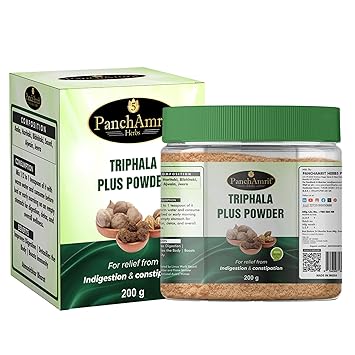 Triphala Plus Powder for Digestion, Detox & Immunity Support, Organic Ayurvedic Blend with Amla, Haritaki, Bibhitaki, Saunf, Ajwain & Jeera | 200 g