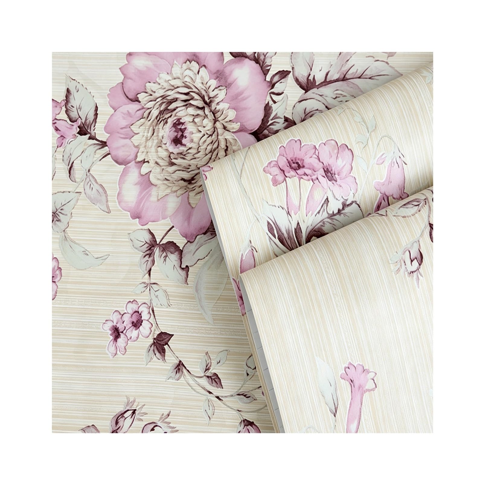 Zynqra Peel and Stick Wallpaper Floral Contact Paper,Vinyl,Kitchen Bedroom Bathroom(B,500cm/196.9in*W45cm/17.7in)