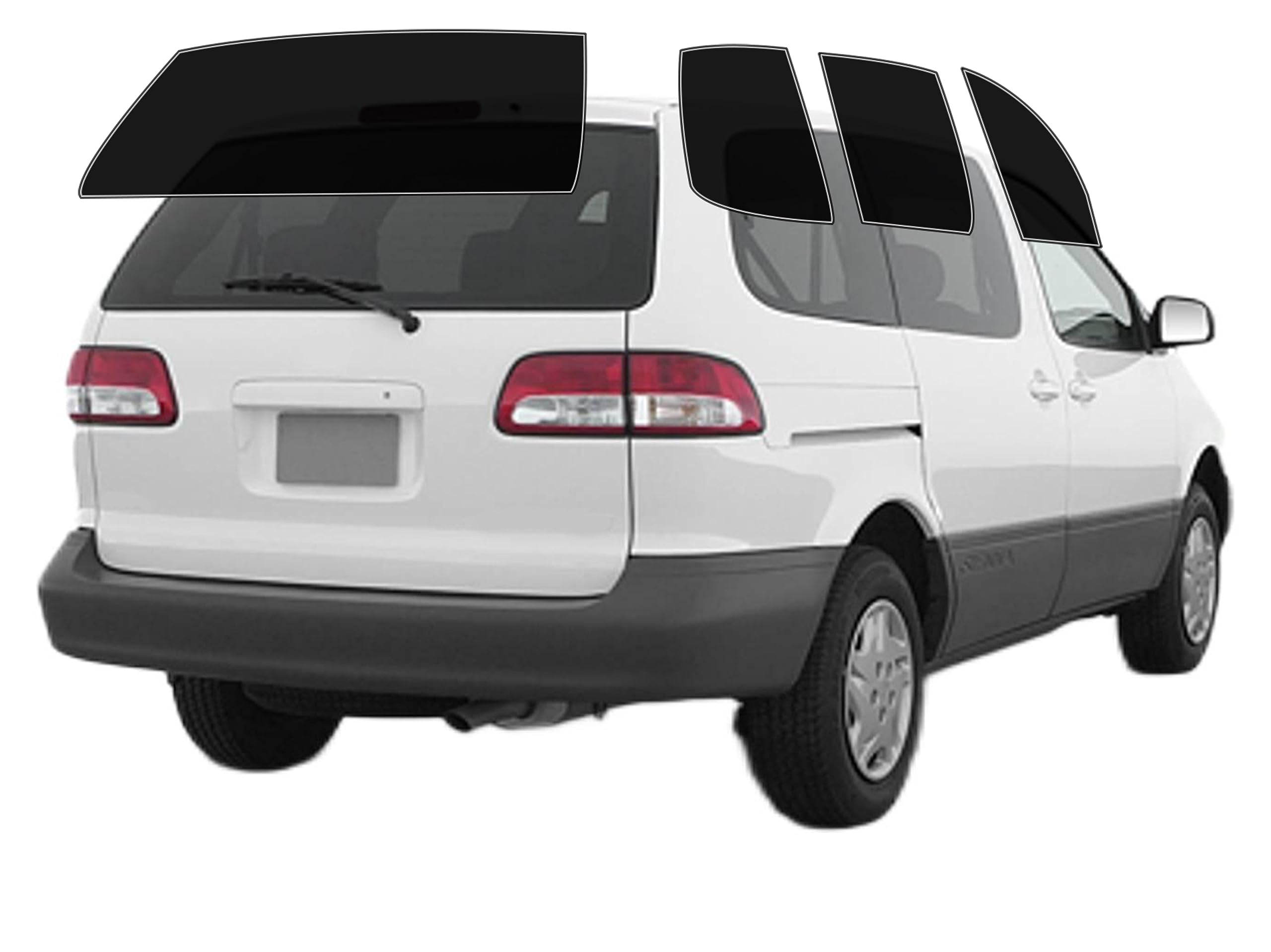 AUTOTEK Precut Windows Tint Film All Sides Cars Sun Blocking Protection Privacy Anti Shatter Glass 2 Ply Film Any Tint Shade kit for Toyota Sienna 1998-2003