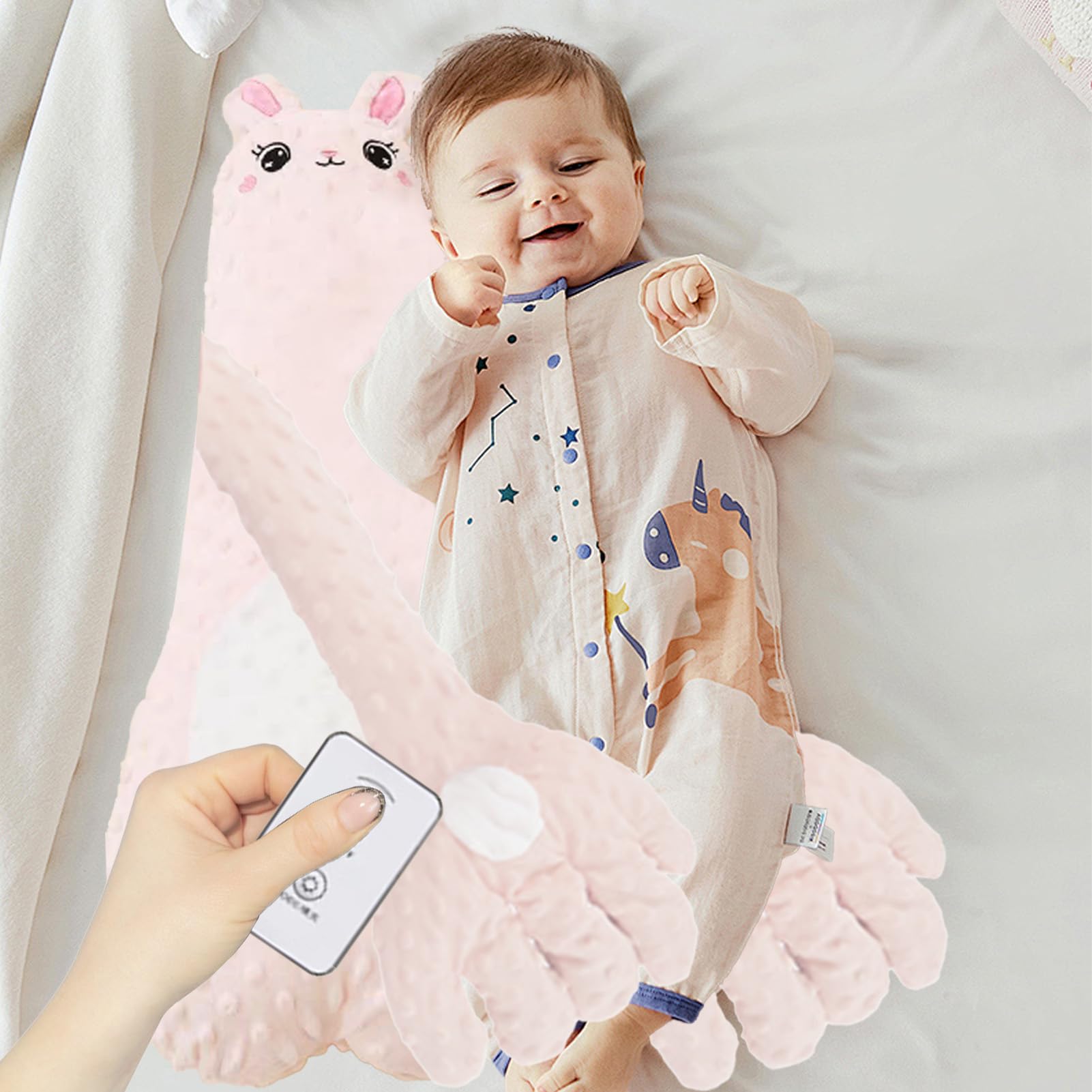 Smart Tapping Cuscino: Cuscino per dormire per bambini, peluche lenitivo per i bambini, dispositivo elettronico per dormire, rilassante, con giocattolo touch, compagno notturno per Apa