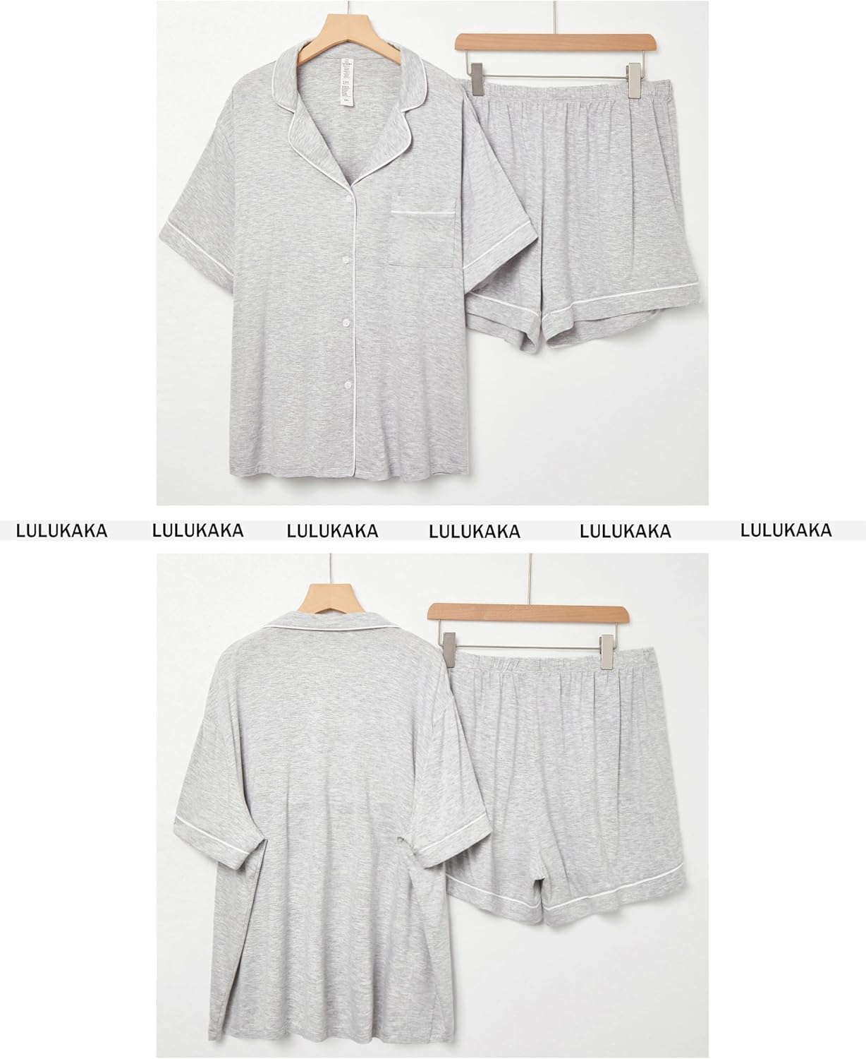 Bamboo Rayon Pajama Sets for Women, 2 Piece Short Sleeve Button Down Pjs, Soft Summer Cooling Sleepwear - Image 6