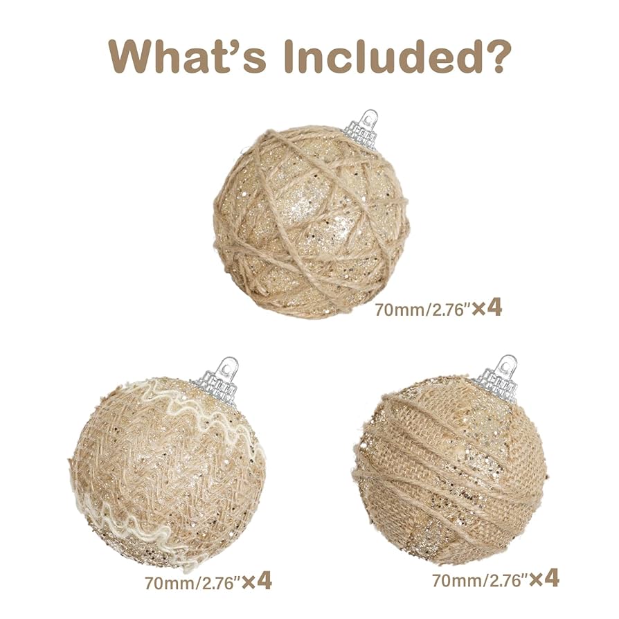 Amazon.com: XmasExp Farmhouse Christmas Ball Ornaments Set