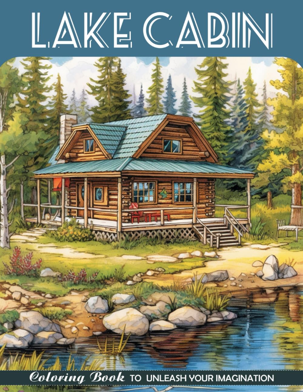 Lake Cabin Coloring Book Lake Cabin Coloring Page Serenity by the Water's Edge