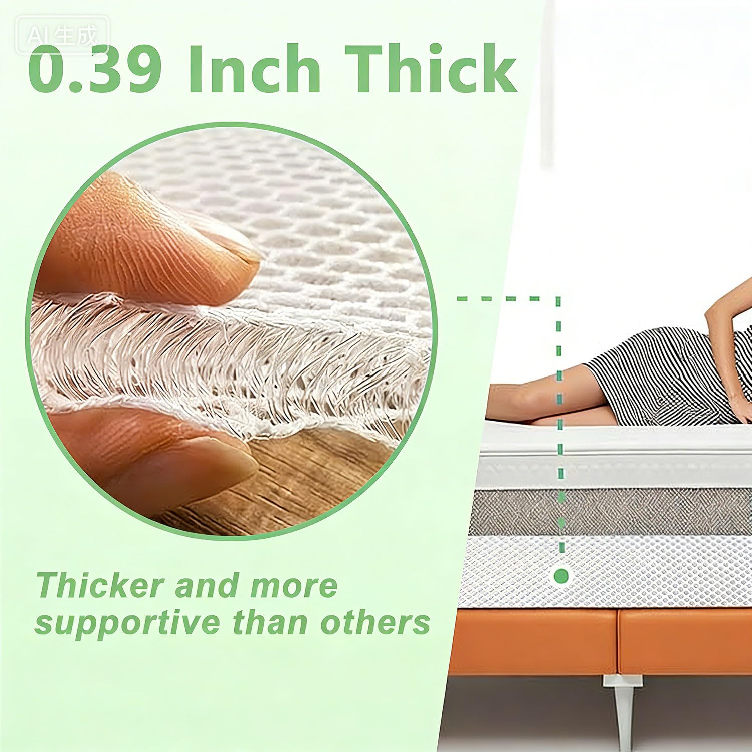 Atmungsaktives 3D Abstandsgewirke 10mm dreilagige Sandwichkonstruktion Geeignet für Bastelarbeiten, Matratzenunterlage Wohnmobilmatratzen, Autositzkissen, Innene(Size:2.1*0.5m,Color:Thickness 10mm)