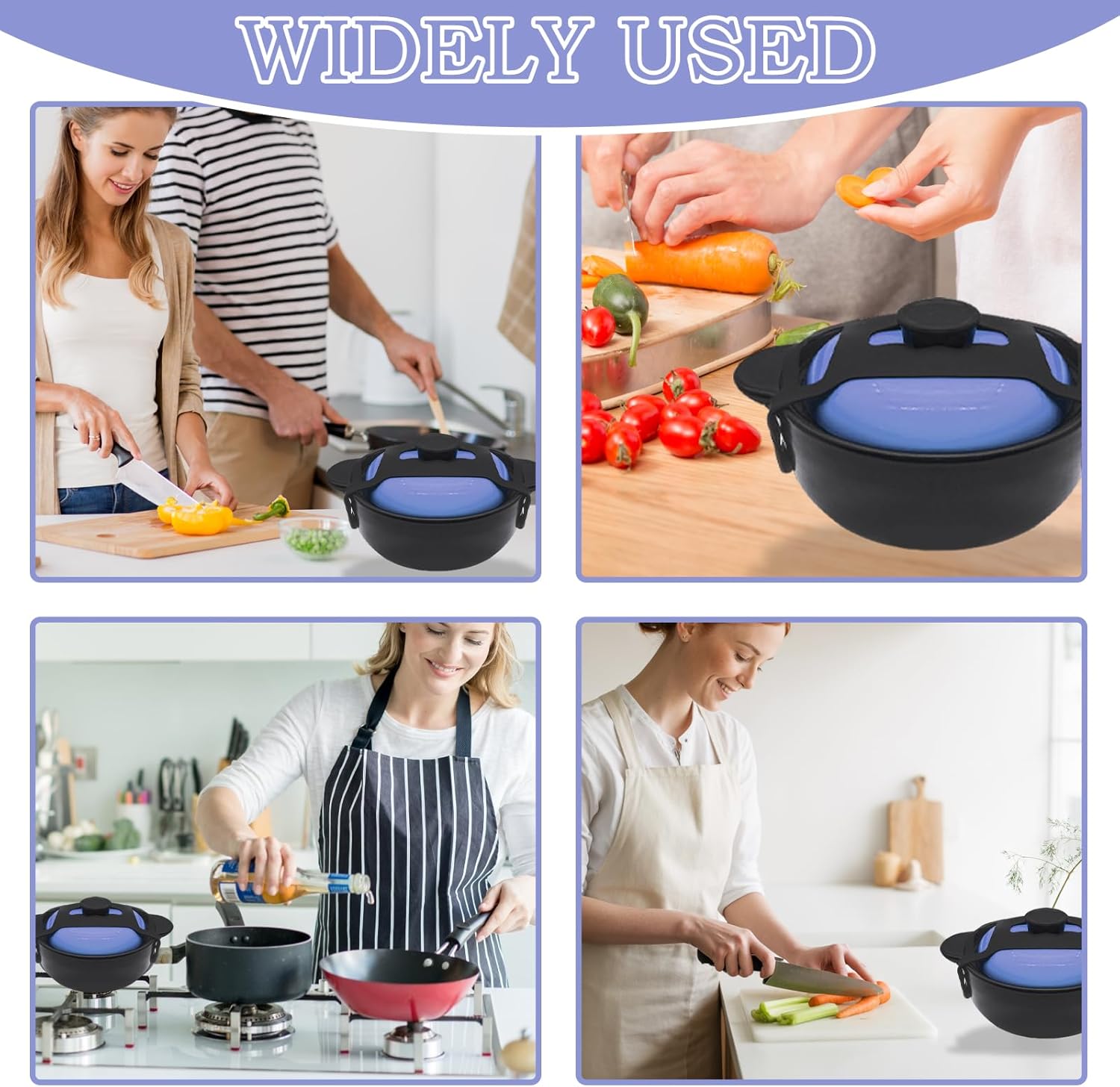 1Pcs Black Universal Fixing Strap, Black Pot Lid Accessories Tools Lid Holder Tools Heat-Resistant, No-Spill Design Transport Accessories Not Easily Damaged - Image 7