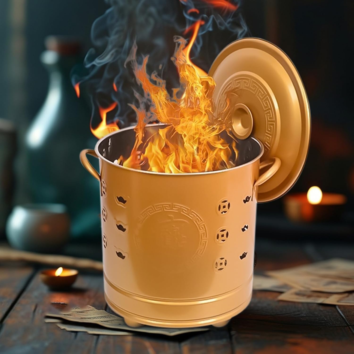 Stainless Steel Burn - Outdoor Fire Pit, Heavy Duty Trash Bin for Debris, Paper Waste Perfect for Backyard Courtyard, Paper Waste Patio Garden Camping Fireplaces