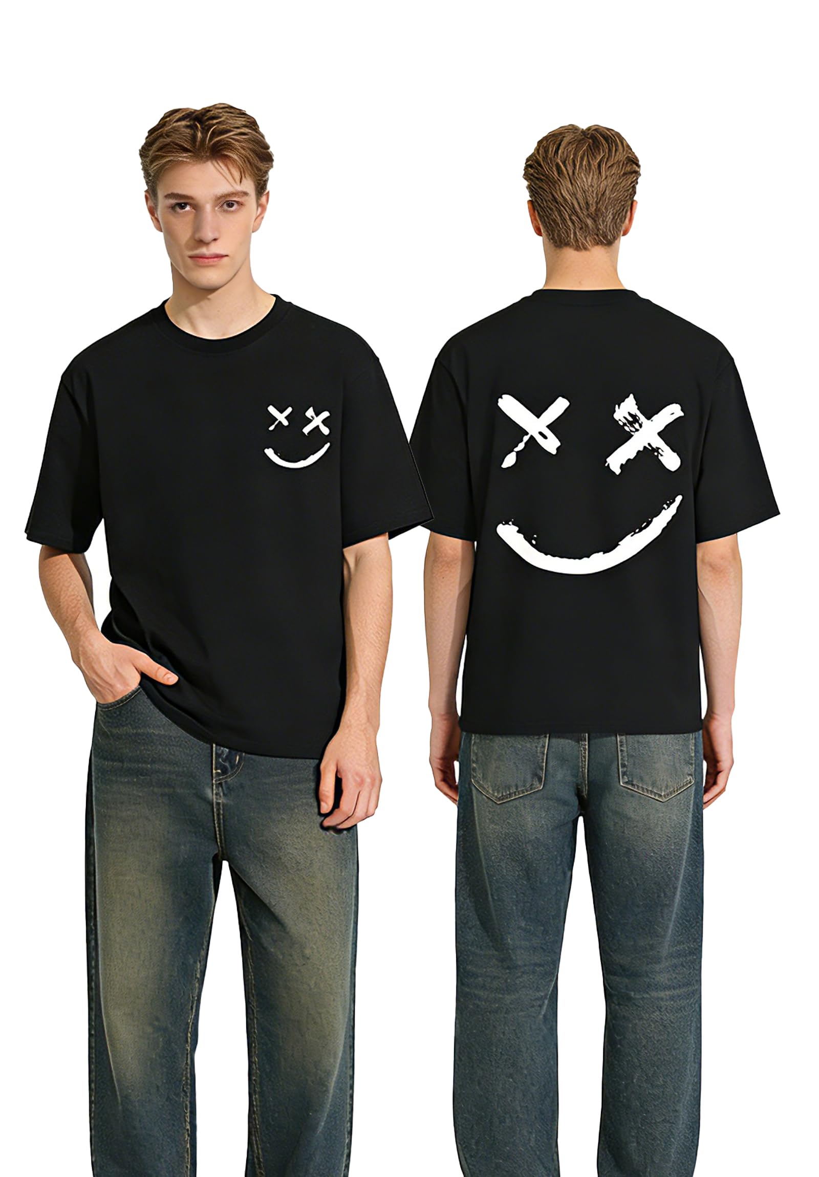 3er-Pack Baumwoll Freizeit T-Shirts mit Rundhals für Herren | Graphic Hemd Kurzarm Sommer T-Shirt im Minimalistischen Mode Oberteil Set Lässiges Kurzarm T-Shirt Multipack mit Aufdruck